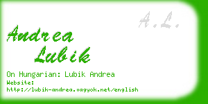 andrea lubik business card